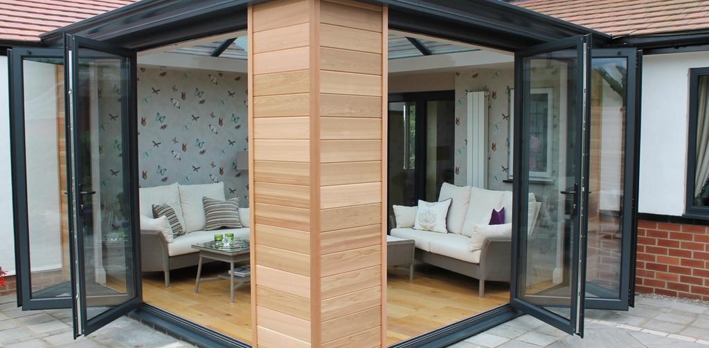 Aluminium Bifold Doors with open doors